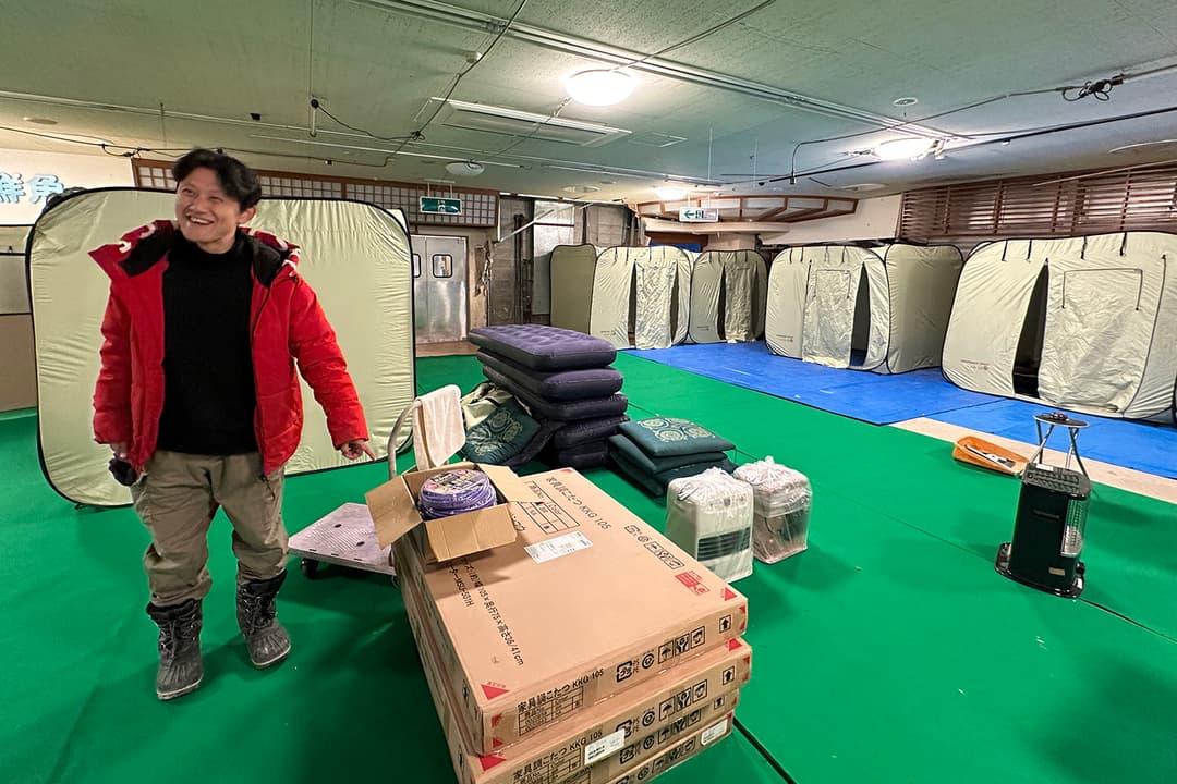 2024年12月の訪問時には、ボランティアの宿泊・滞在拠点の整備が進められていた