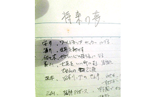 小学6年生のころの夢は「七尾をいい町にする」「活性化」「でか山のてこ役」