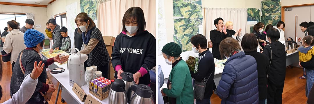 東井さん兄弟は、発災後に自分の故郷・穴水町甲(かぶと)地区の未来を想い集まった「穴水町甲復興団」(https://www.kabuto-fukkodan.org/)のメンバーとして、被災者同士で助け合い、高齢者や住民が安心・安全な町や地域を作るための活動をしている(画像(上):東井さん提供)