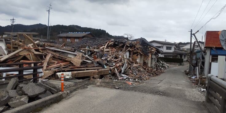 地震で大きな被害を受けた町野(撮影日:2024年1月 写真提供:山下祐介さん)