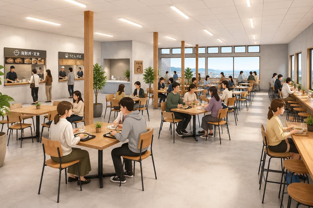 複数の飲食店が入居するフードコートスタイルの飲食棟(画像提供:輪島市本町商店街振興組合)