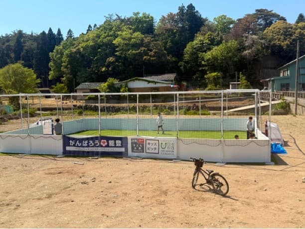 完成したキッズピッチ<Terrace of Matsunami Noto>(撮影:2026年5月 提供:松波酒造)