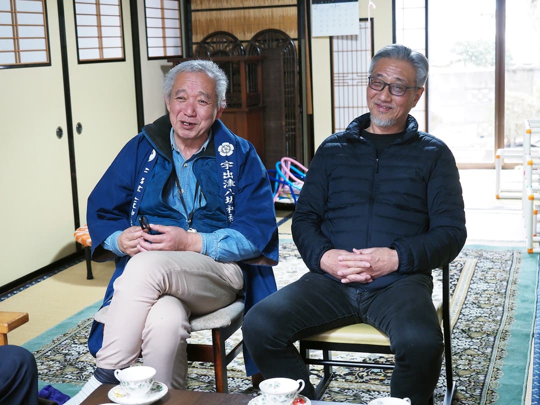 宇出津八坂神社奉賛会事務局長 本谷順一さん、幹事:田代信夫さん